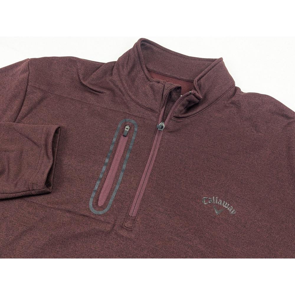 Callaway 1/4 Zip Pullover Tech Sweater Burgundy Red Golf Preppy Long Sleeve